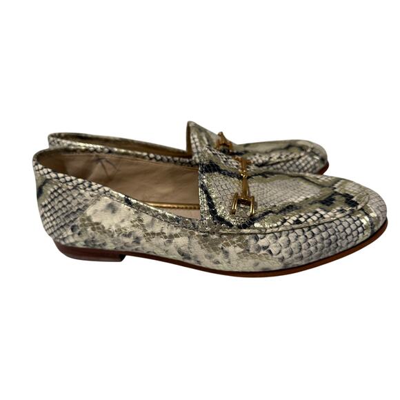 Sam Edelman Lorraine Snakeskin Print Leather Flats Size 8 - Picture 1 of 10